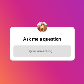 An Instagram Q&A box
